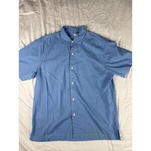 Tommy Bahama Shirt Men's Large L Blue Island Zone Button Up Casual Cotton Marlin